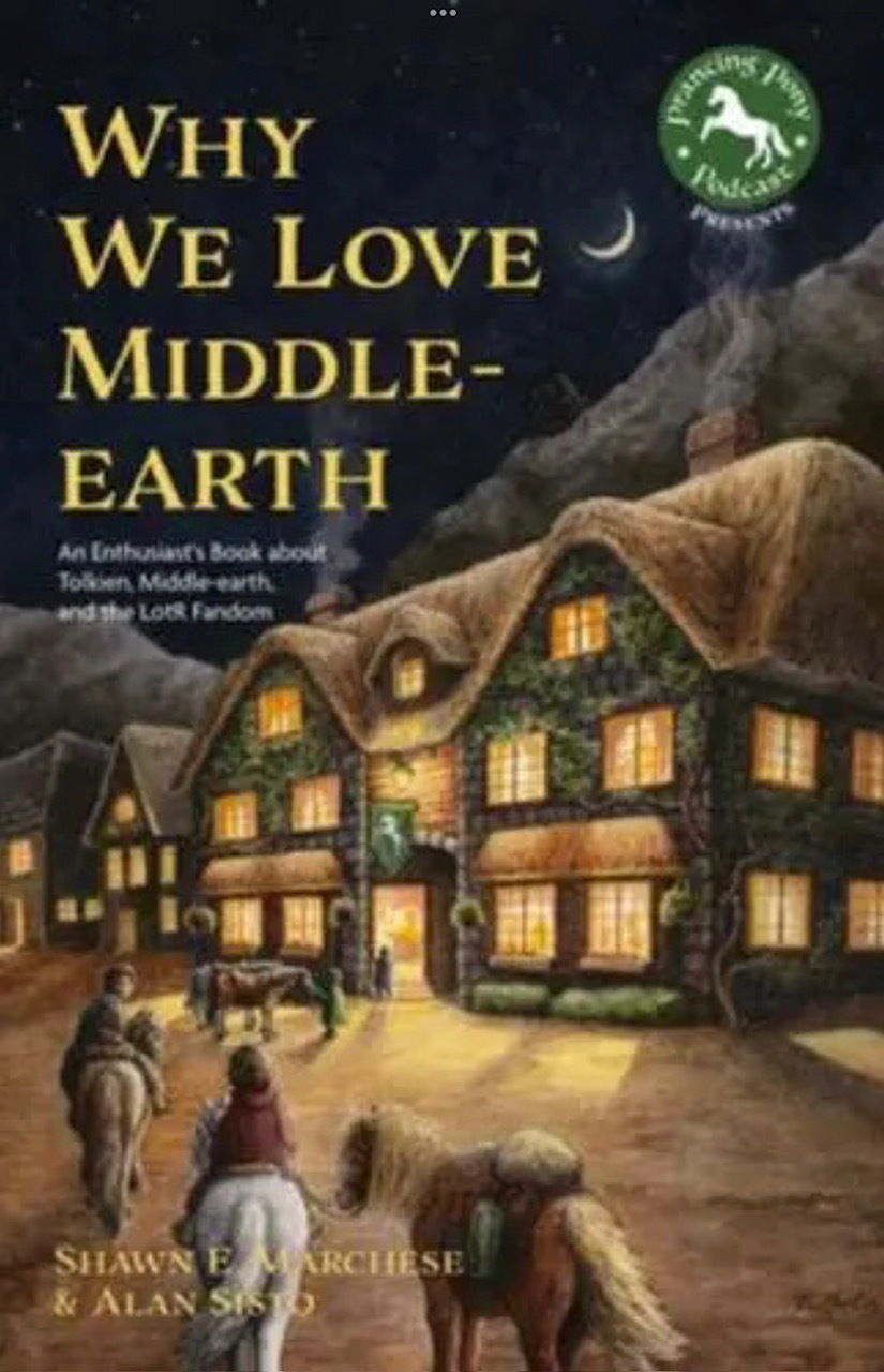 The cover shows the hobbits on horses approaching an inn